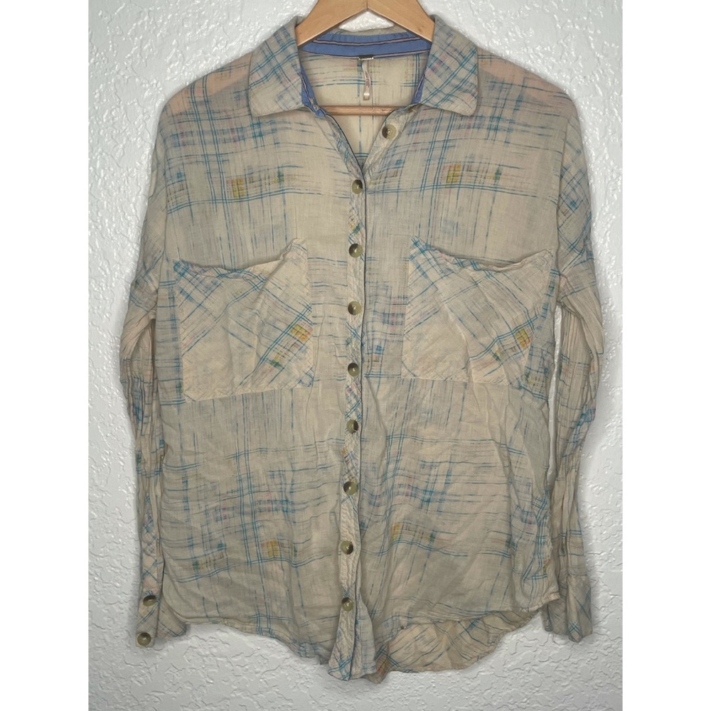 Free People Plaid Long Sleeve shirt